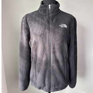 The North Face Jacket Womens Medium Black Fuzzy Fleece Full Zip‎ Warm Cozy Gorp
